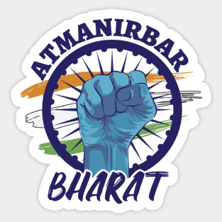 Atmanirbhar Bharat India Flag Slogan Quote Sticker